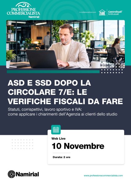 ASD E SSD DOPO LA CIRCOLARE 7/E: LE VERIFICHE FISCALI DA FARE