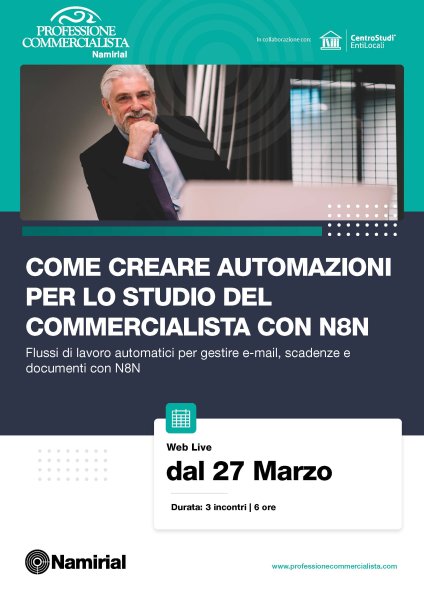 COME CREARE AUTOMAZIONI PER LO STUDIO DEL COMMERCIALISTA CON N8N