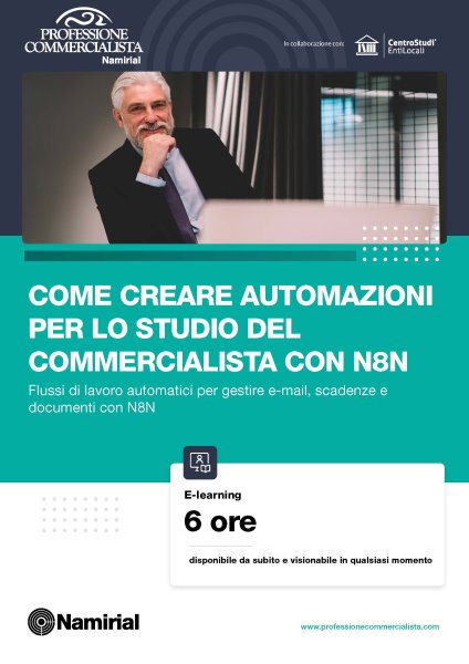 COME CREARE AUTOMAZIONI PER LO STUDIO DEL COMMERCIALISTA CON N8N