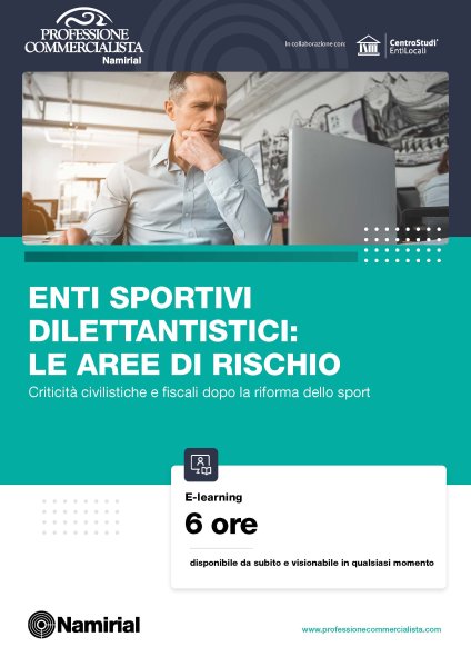 ENTI SPORTIVI DILETTANTISTICI: LE AREE DI RISCHIO