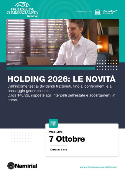 HOLDING 2026: LE NOVITÀ