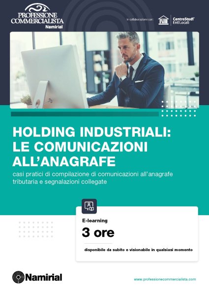 HOLDING INDUSTRIALI: LE COMUNICAZIONI ALL’ ANAGRAFE