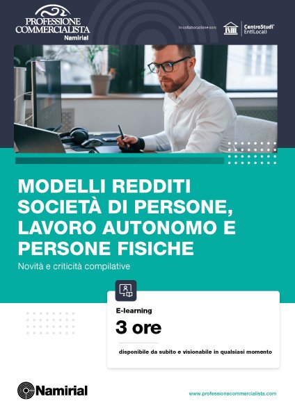 MODELLI REDDITI SOCIETÀ DI PERSONE, LAVORO AUTONOMO E PERSONE FISICHE