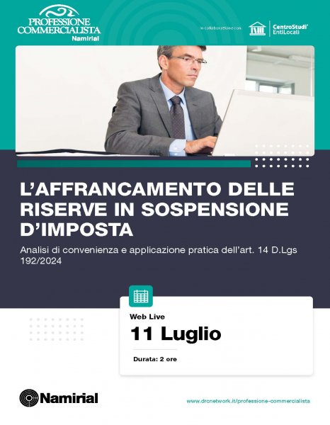 L'AFFRANCAMENTO DELLE RISERVE IN SOSPENSIONE D'IMPOSTA