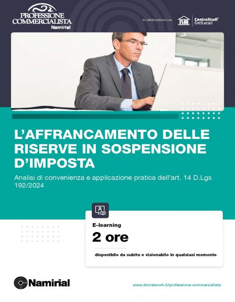L'AFFRANCAMENTO DELLE RISERVE IN SOSPENSIONE D'IMPOSTA