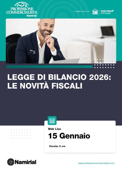 LEGGE DI BILANCIO 2026: LE NOVITA’ FISCALI