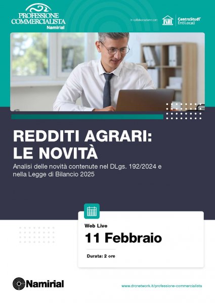 REDDITI AGRARI: LE NOVITA’