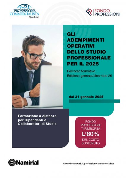 GLI ADEMPIMENTI OPERATIVI DELLO STUDIO PROFESSIONALE PER IL  2025