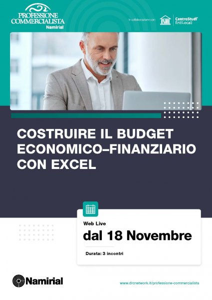 COSTRUIRE IL BUDGET ECONOMICO – FINANZIARIO CON EXCEL