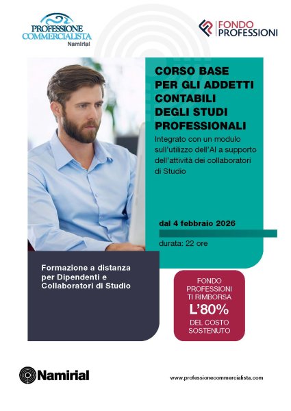 CORSO BASE PER GLI ADDETTI CONTABILI DEGLI STUDI PROFESSIONALI