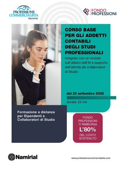 CORSO BASE PER GLI ADDETTI CONTABILI DEGLI STUDI PROFESSIONALI