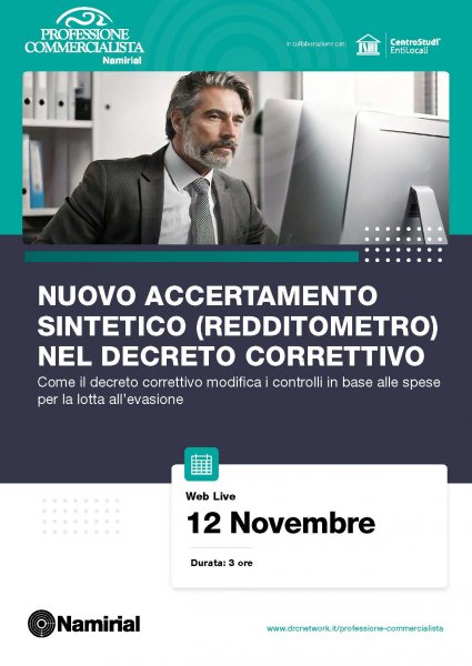 NUOVO ACCERTAMENTO SINTETICO (REDDITOMETRO) NEL DECRETO CORRETTIVO