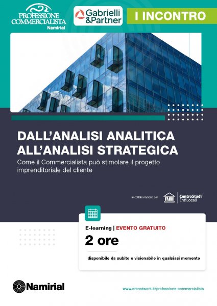 DALL’ANALISI ANALITICA ALL’ANALISI STRATEGICA - Primo Incontro