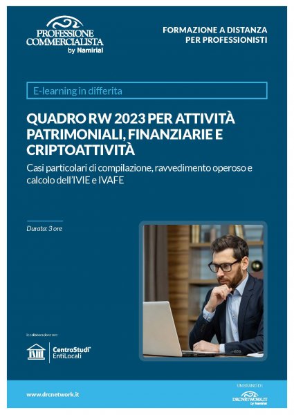 QUADRO RW 2023 PER ATTIVITA’ PATRIMONIALI, FINANZIARIE E CRIPTOATTIVITA’
