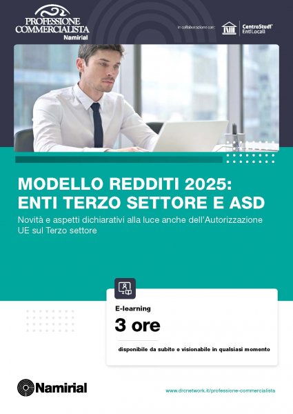 MODELLO REDDITI 2025: ENTI TERZO SETTORE E ASD