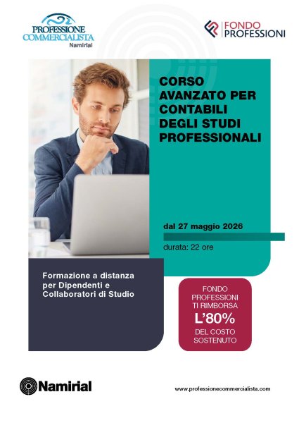 CORSO AVANZATO PER CONTABILI DEGLI STUDI PROFESSIONALI
