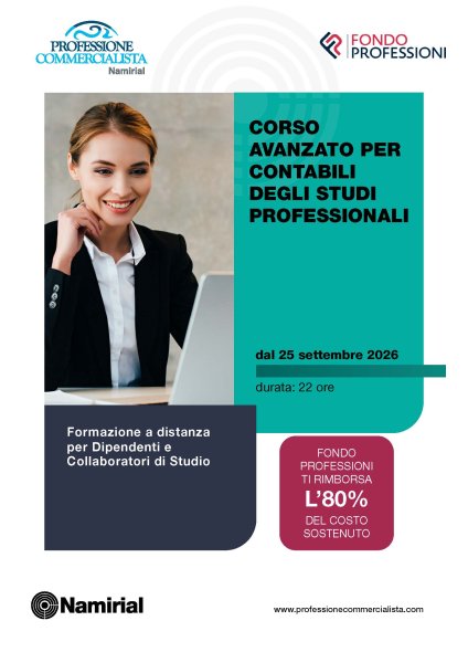 CORSO AVANZATO PER CONTABILI DEGLI STUDI PROFESSIONALI