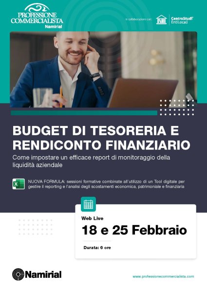 BUDGET DI TESORERIA E RENDICONTO FINANZIARIO