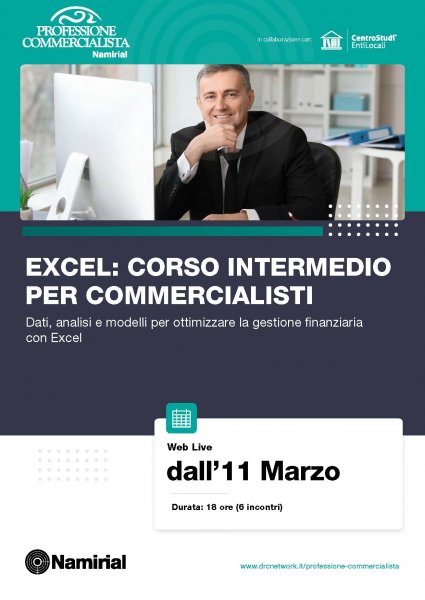 EXCEL: CORSO INTERMEDIO PER COMMERCIALISTI