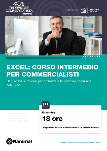 EXCEL: CORSO INTERMEDIO PER COMMERCIALISTI