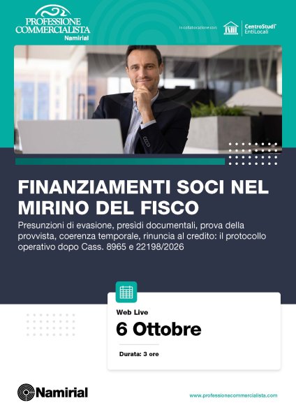 FINANZIAMENTI SOCI NEL MIRINO DEL FISCO
