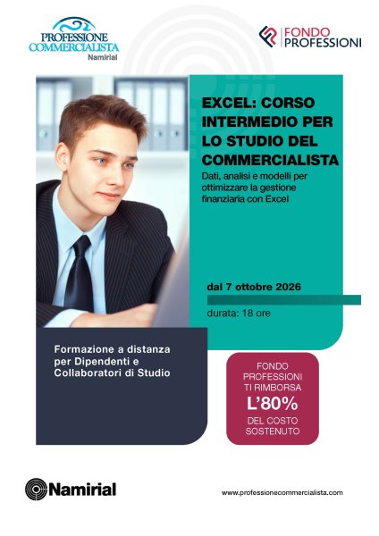 EXCEL: CORSO INTERMEDIO PER LO STUDIO DEL COMMERCIALISTA