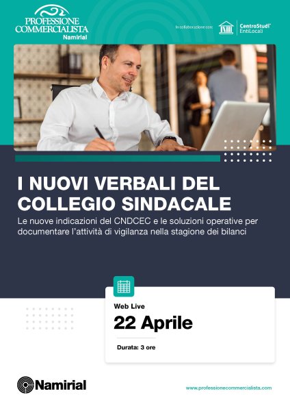 I NUOVI VERBALI DEL COLLEGIO SINDACALE