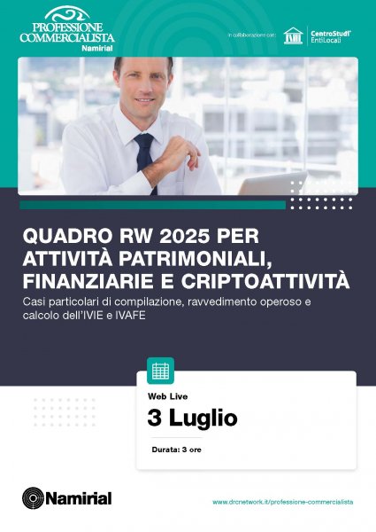 QUADRO RW 2025 PER ATTIVITA’ PATRIMONIALI, FINANZIARIE E CRIPTOATTIVITA’