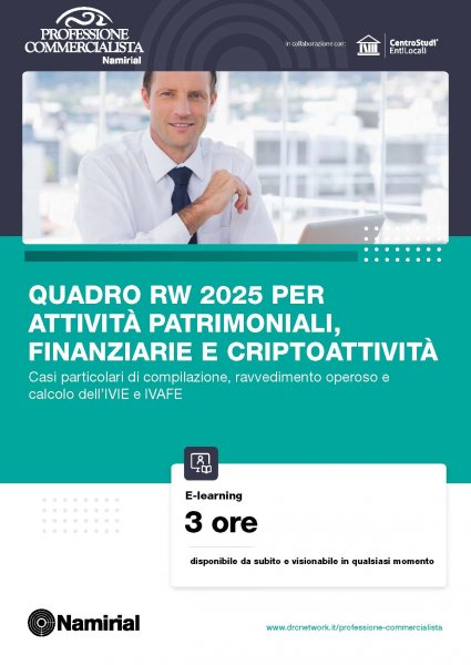 QUADRO RW 2025 PER ATTIVITA’ PATRIMONIALI, FINANZIARIE E CRIPTOATTIVITA’