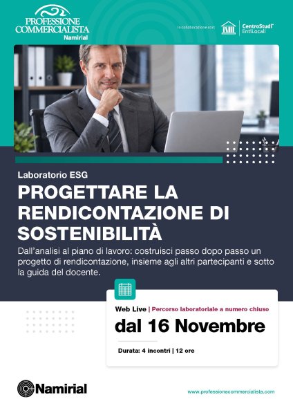 Laboratorio ESG - PROGETTARE LA RENDICONTAZIONE DI SOSTENIBILITA'