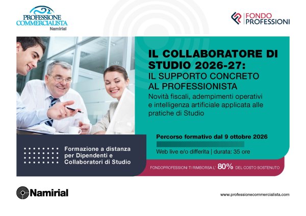 IL COLLABORATORE DI STUDIO 2026-27: IL SUPPORTO CONCRETO AL PROFESSIONISTA